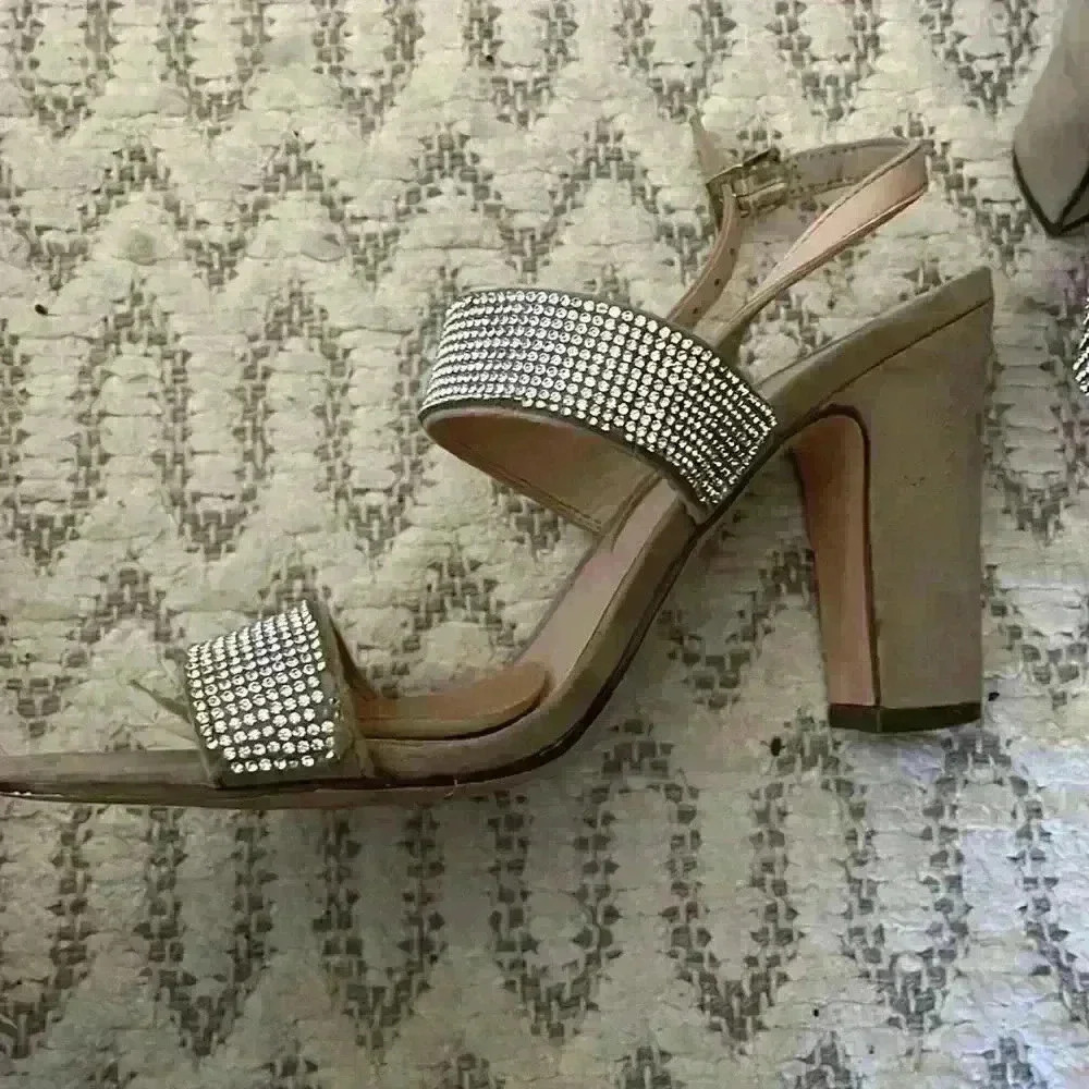 Nina Nude & Rhinestones Strappy Sandals - Picture 3 of 8